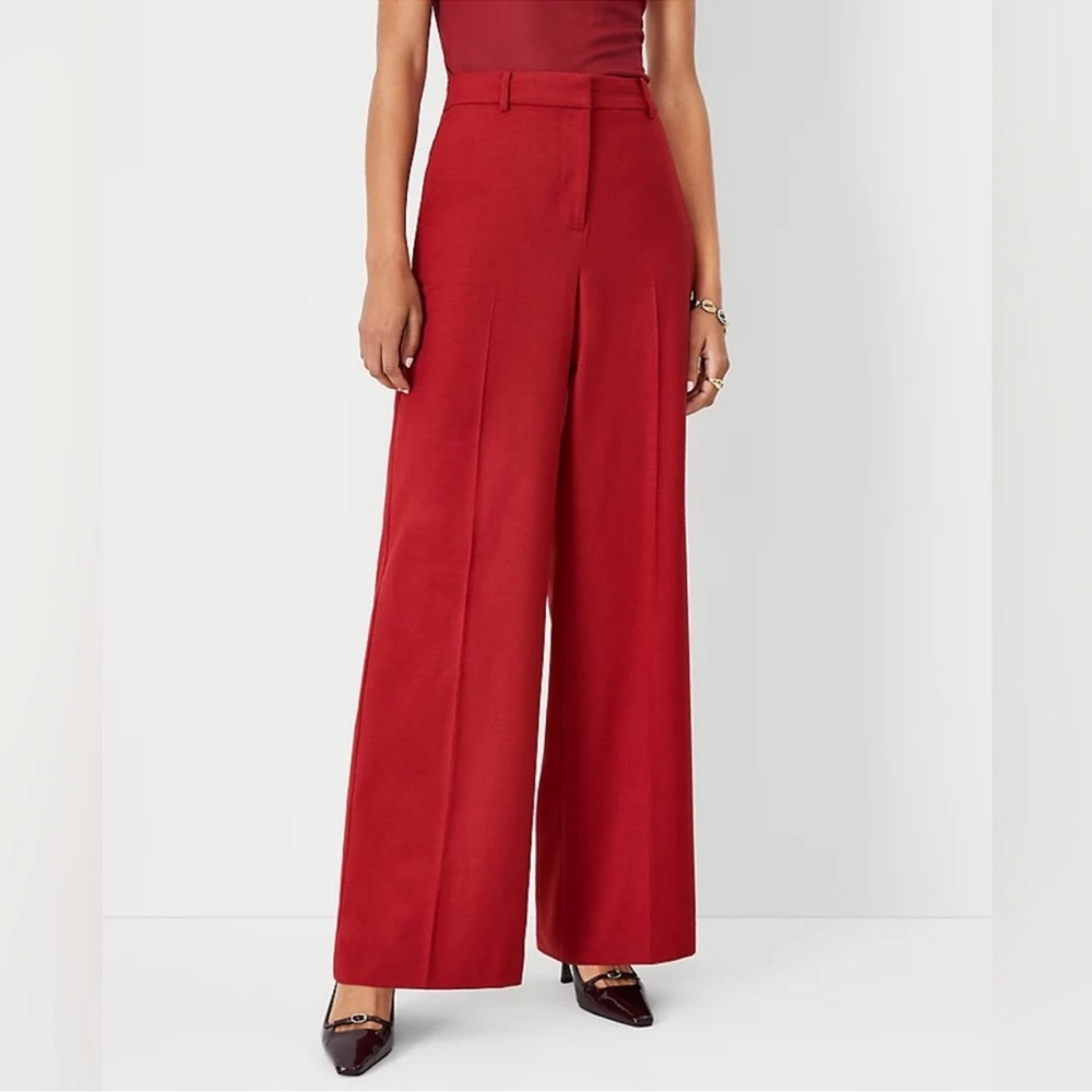 Elegant Red Wide-Leg Pants by Ann Taylor